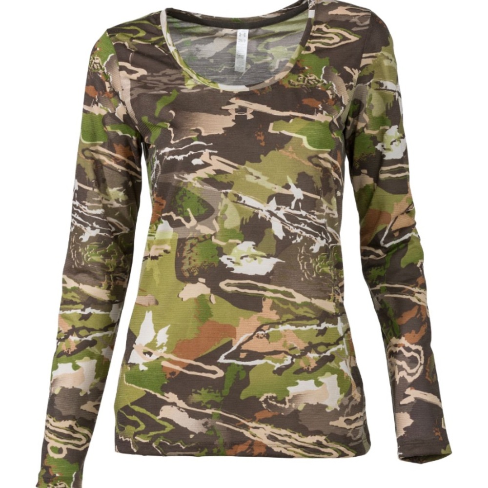 Under armour women’s heat gear camo L/s Small
